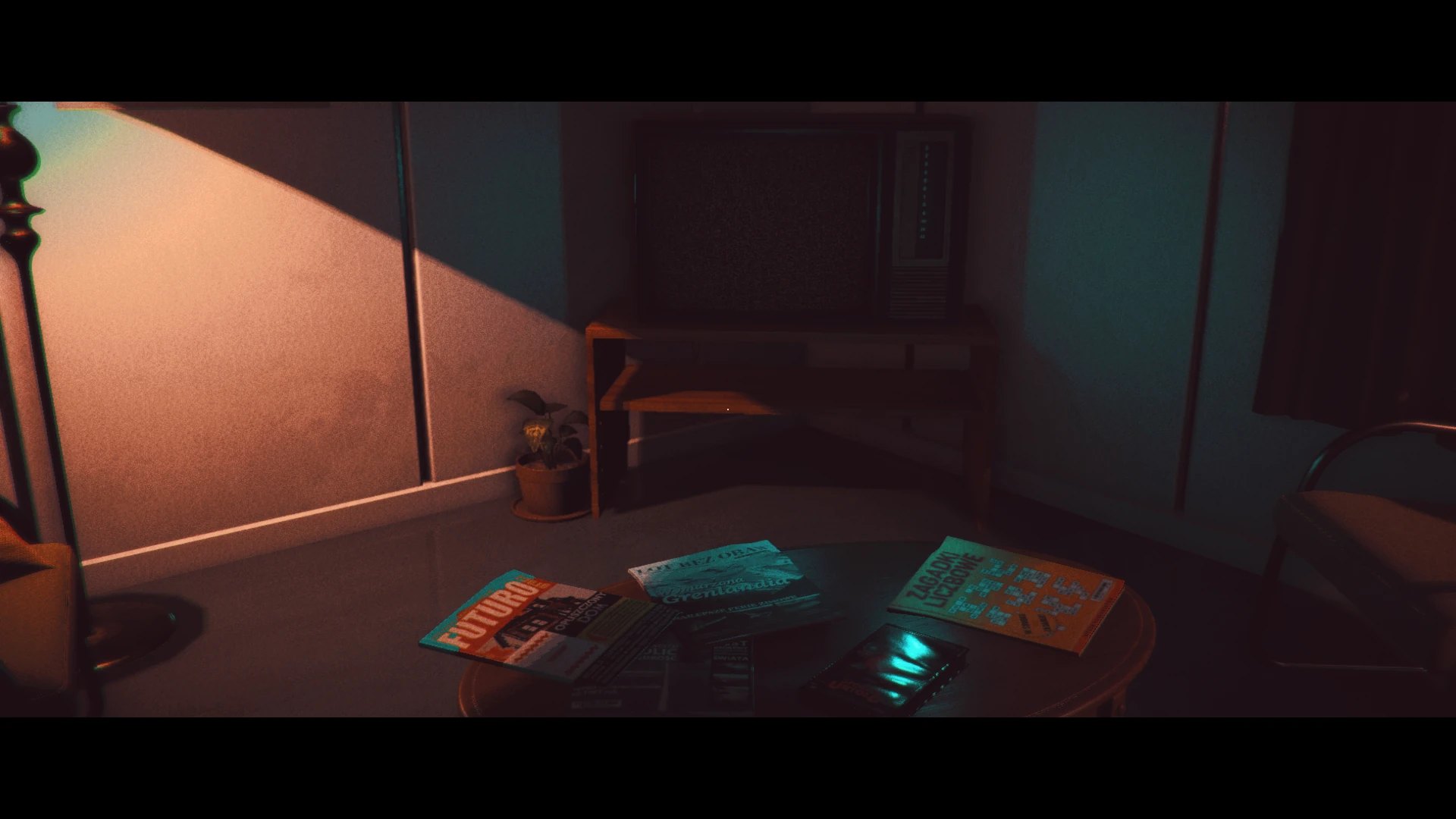 Zrzut ekranu z gry Stories Untold przedstawiający polskie tekstury.